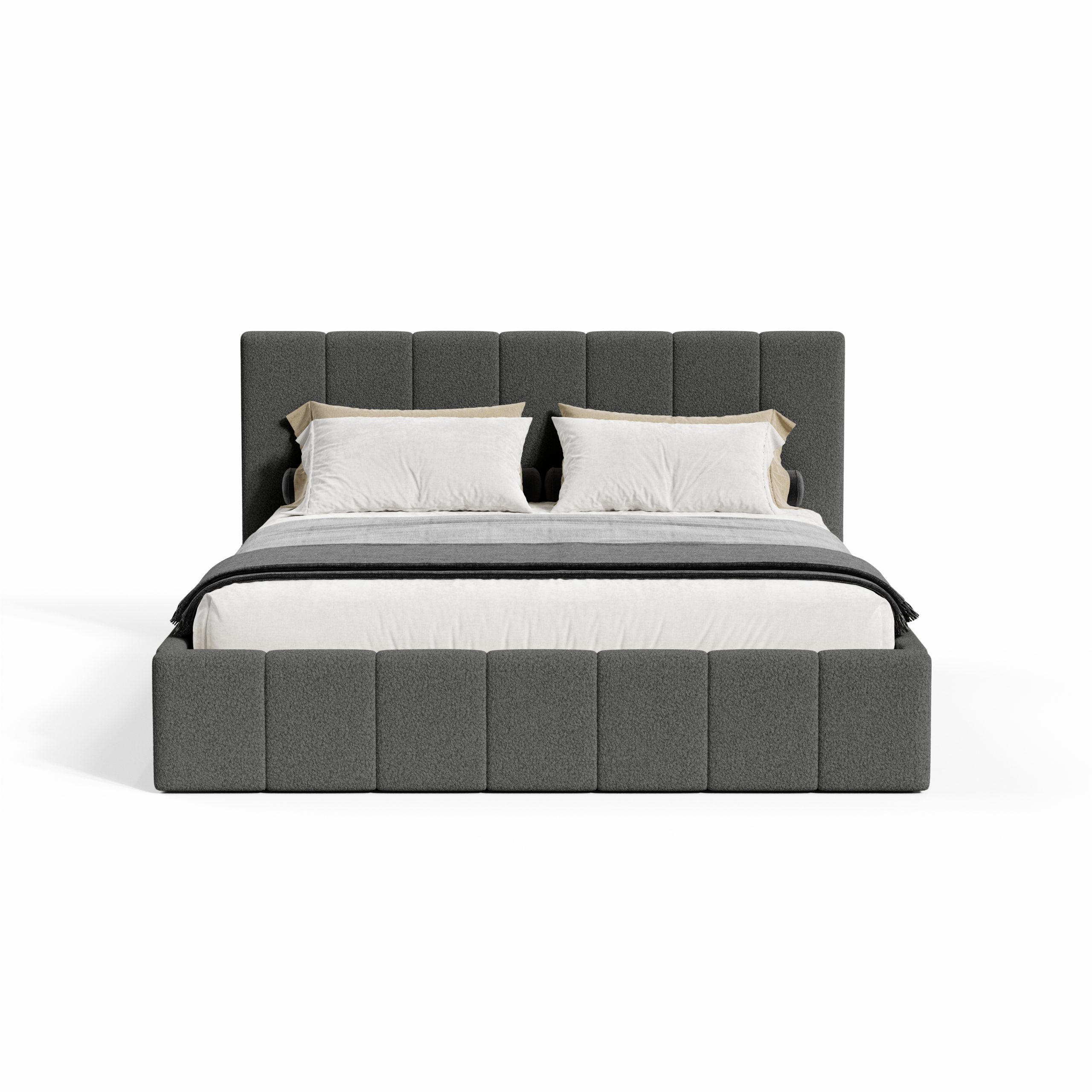 POLSTERBETT Malfo Slim 120x200 cm, Graphit - Graphitfarben, Textil (120/200cm) - Fedve