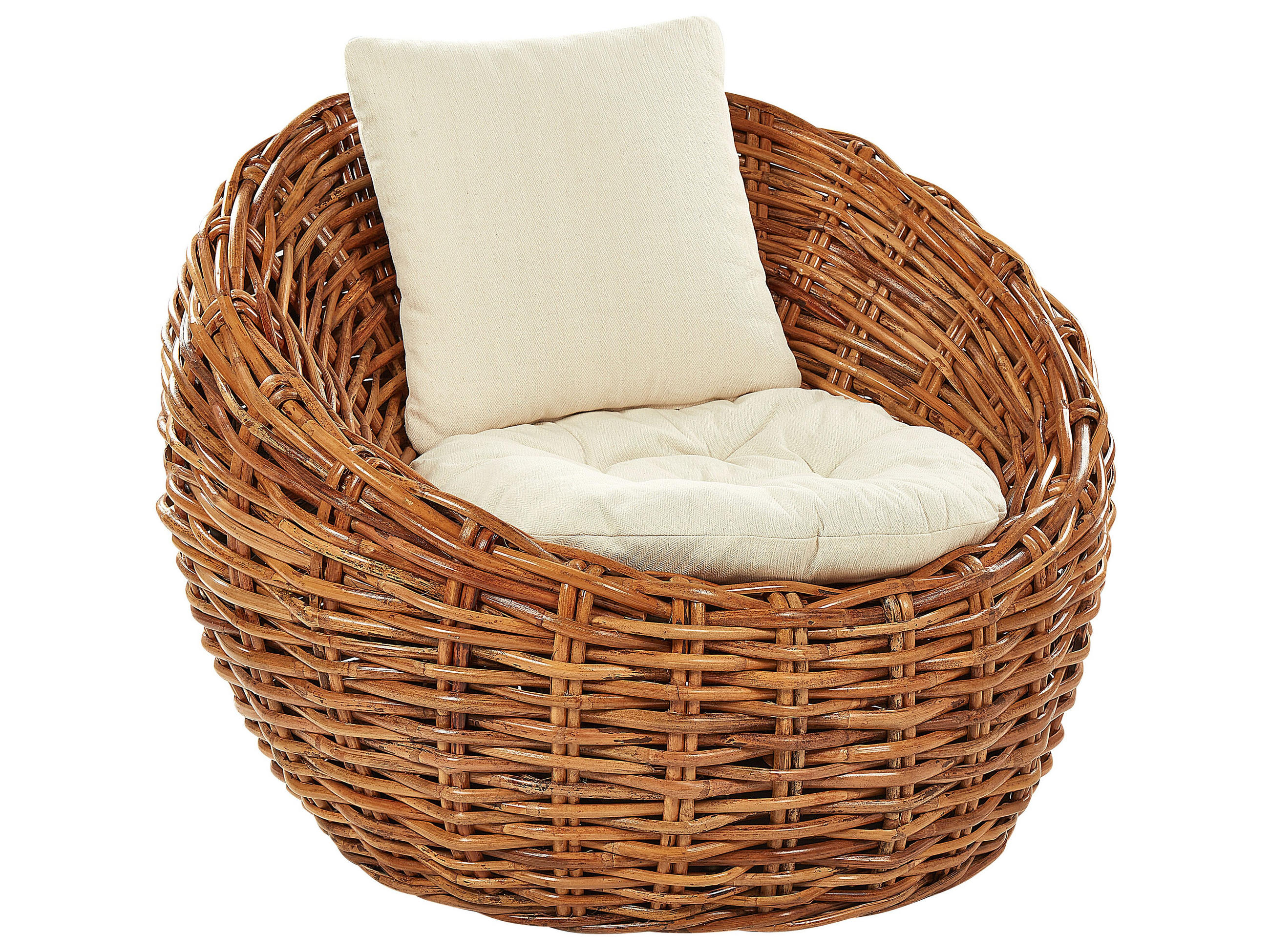 RATTANSTUHL Rattan natürlich Lerici - Naturfarben, Naturmaterialien (97/80/55cm) - Beliani