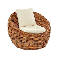 RATTANSTUHL Rattan natürlich Lerici - Naturfarben, Naturmaterialien (97/80/55cm) - Beliani