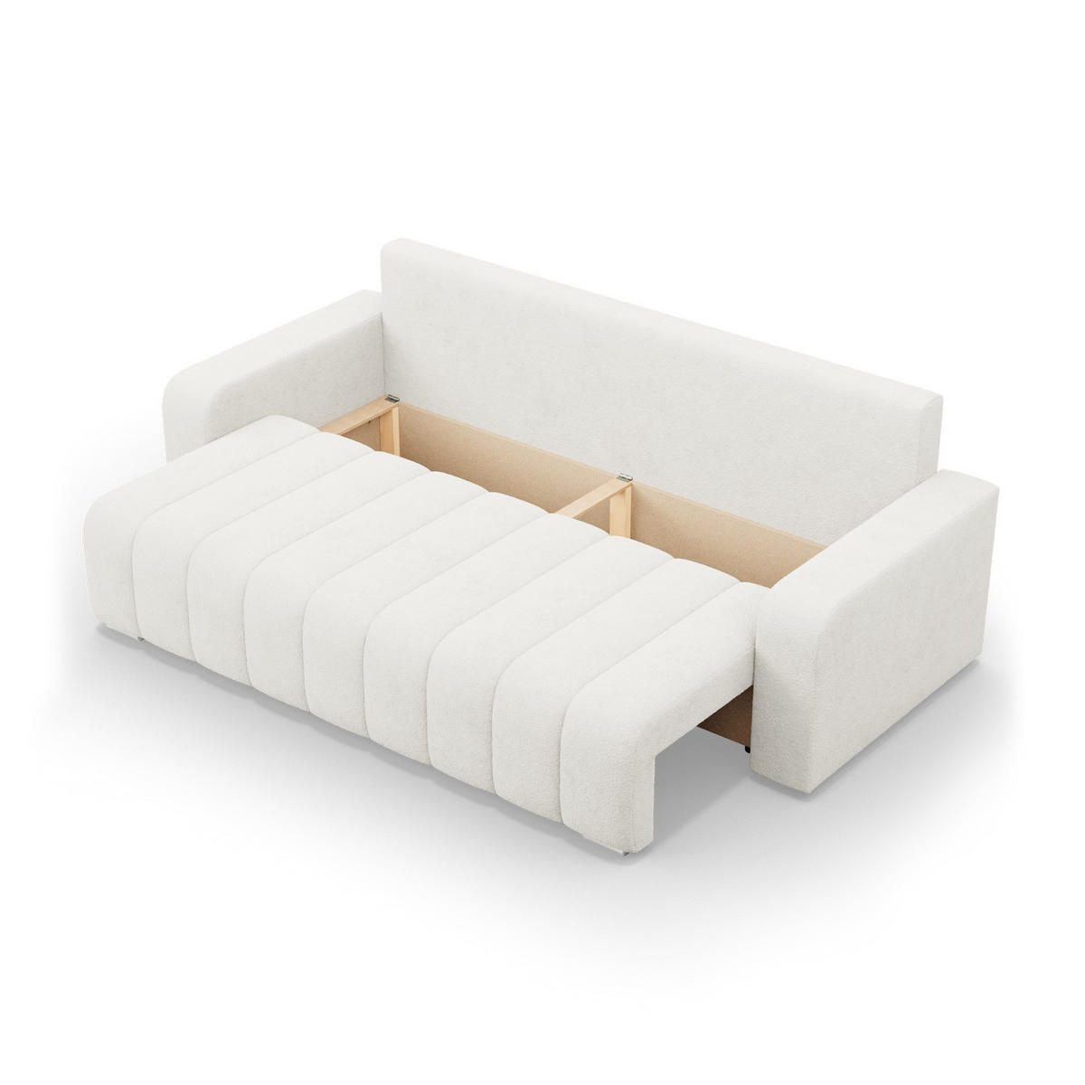 SOFA 3-SITZER MIT SCHLAFFUNKTION ABRIELLE Creme - Creme, Textil (97/87/227cm) - Mebligo