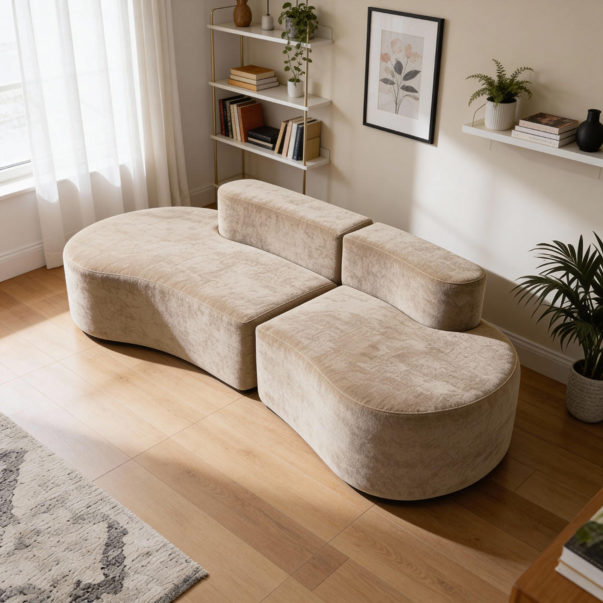 SOFA Lounge Sand 2-Sitzer - Beige, Textil (240/75/102cm) - COCO Living