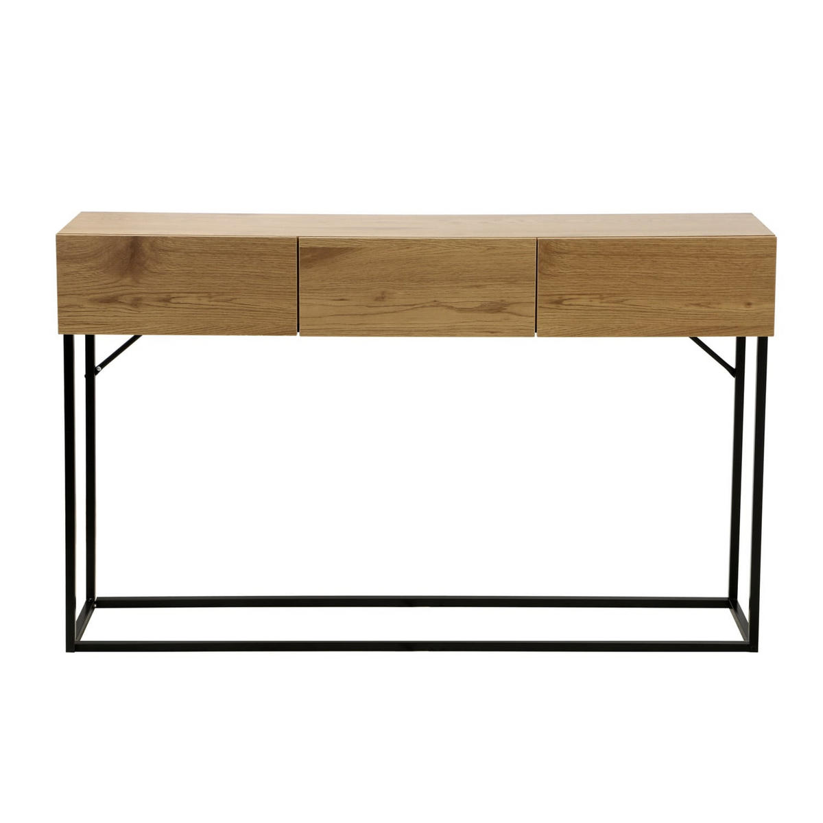 KONSOLE mit 3 Schubladen in Eiche Dekor L120cm - Eichefarben, Holzwerkstoff (9/29.5/73cm) - Calicosy