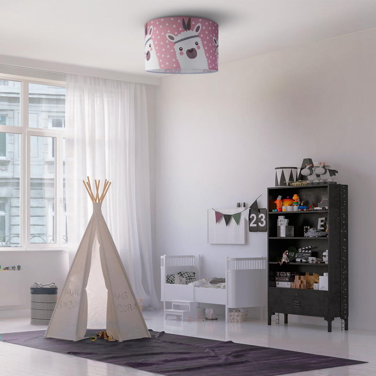 DECKENLEUCHTE Hugo Cl Ela 214 - Weiß, Metall (45.5/45.5/29.5cm) - Paco Home