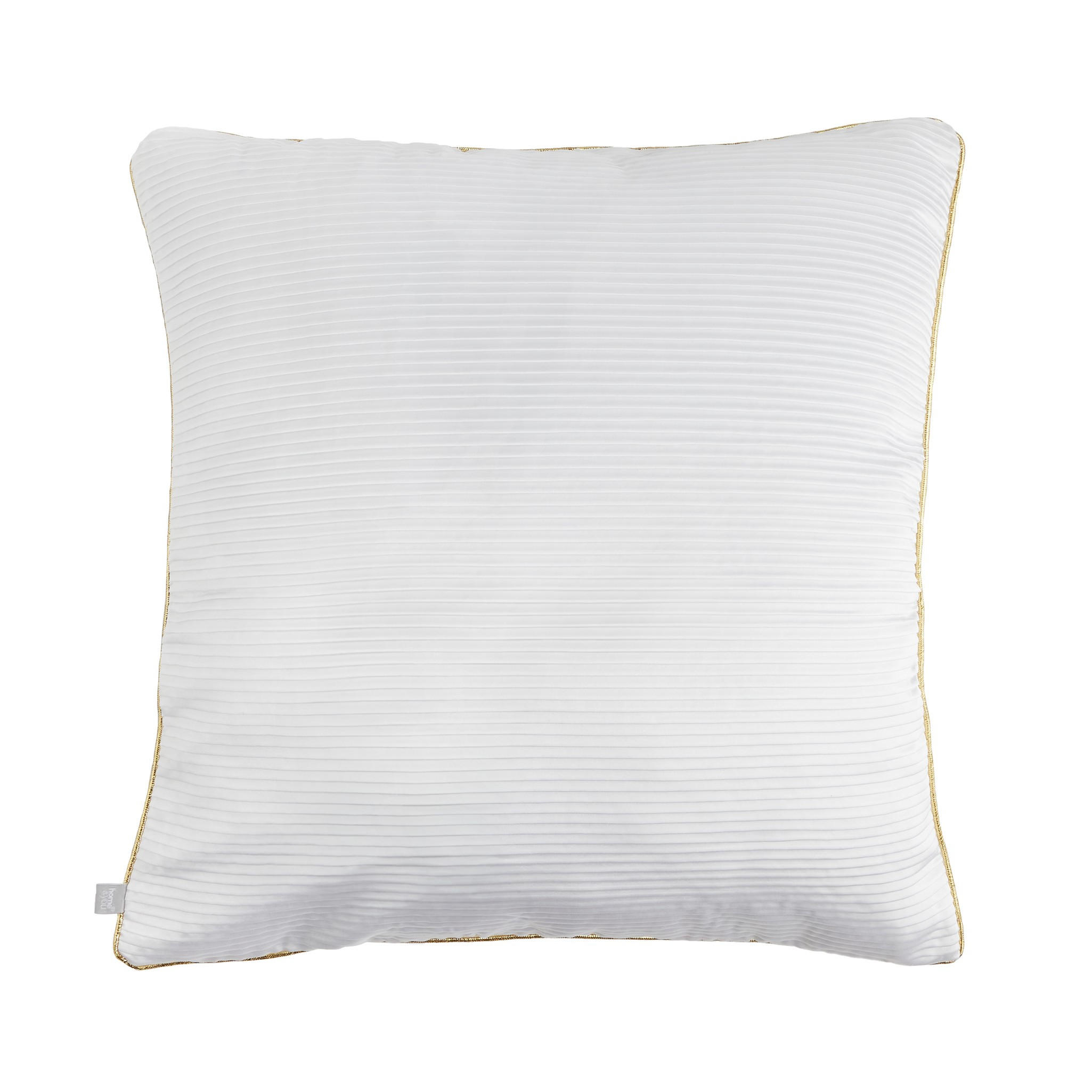 Furn. Wisteria-Kissenbezug Aus Samt-Polyester – 50x50 Cm, Goldfarben, Mit Geometrischem Folien-Druck & Verstecktem Reißverschluss
