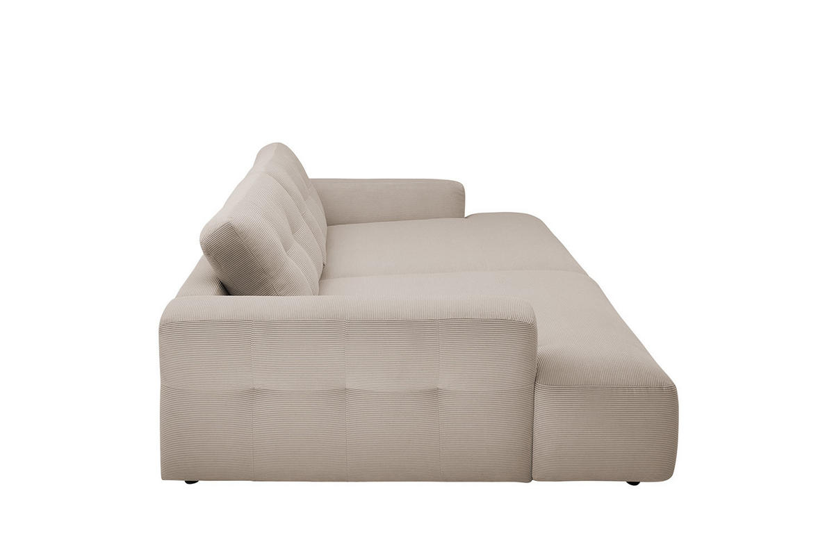 BIG SOFA MIKA Beige Cord - Beige/Schwarz, Kunststoff/Textil (300/86/167cm) - KAWOLA