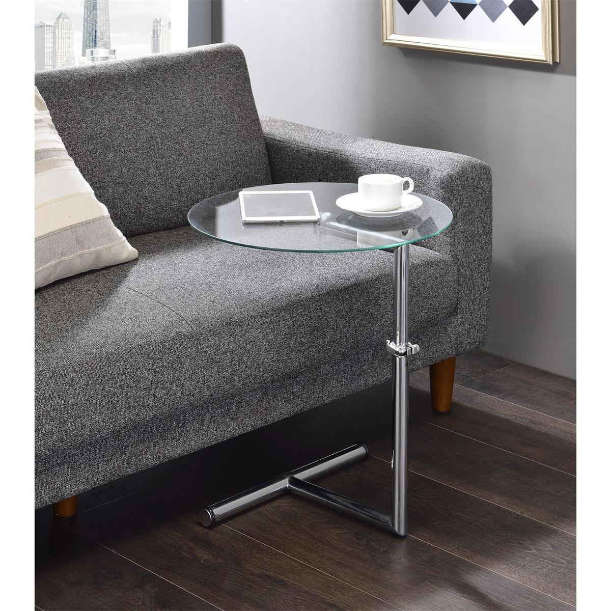 COUCHTISCH LEONIE - Chromfarben/Klar, Glas (46/46/65cm) - IDIMEX