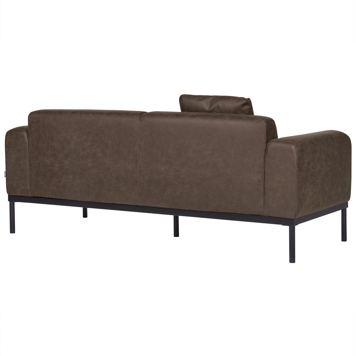 2-SITZER-SOFA Kunstleder dunkelbraun Malmos - Dunkelbraun/Schwarz, Textil (196/78/85cm) - Beliani