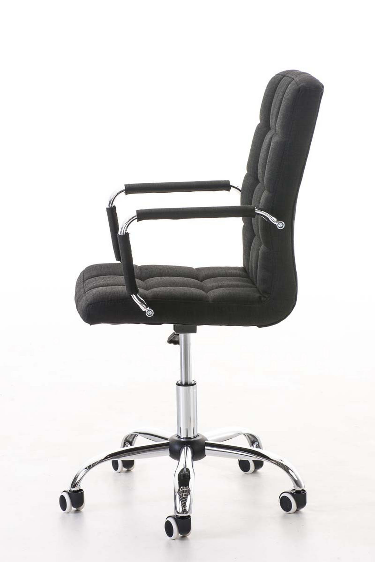 DREHSTUHL Stoff schwarz - Chromfarben/Schwarz, Textil/Metall (54/92/59cm) - CLP