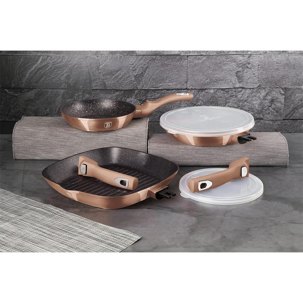 PFANNENSET Gold 50/30/20 cm BH7038 - Goldfarben, Metall - Berlinger Haus
