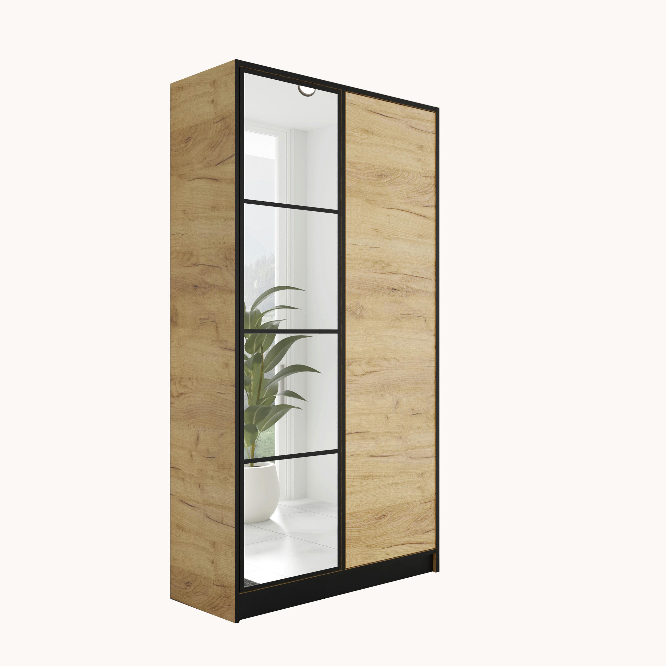 KLEIDERSCHRANK EDEN 2-Türen v1 - 105x205x39 cm - Eiche Craft Gold - Honigeiche, Holzwerkstoff (105/205/39cm) - Kier Furniture