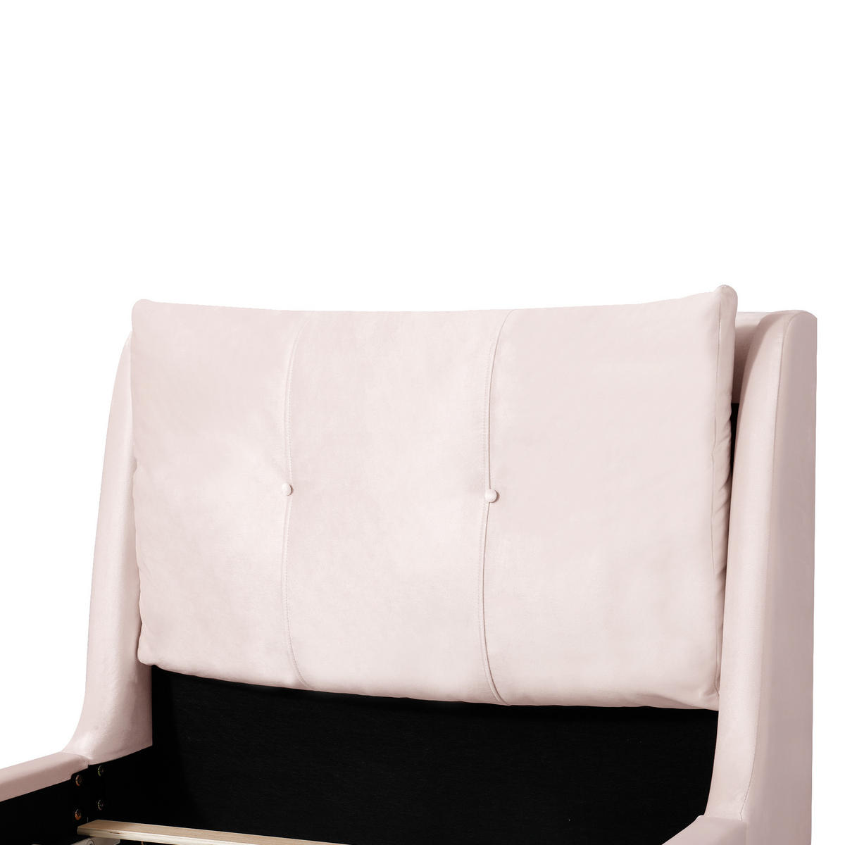 KINDERBETT 90/200 cm rosa aus Samt mit höhenverstellbarem Kopfteil - Rosa, Textil (90/200cm) - OKWISH