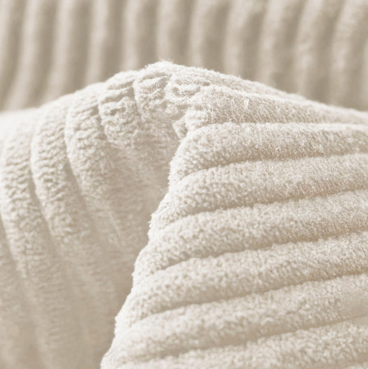 SCHLAFSOFA GERADE Gerippter Samt Creme 180cm - Creme, Textil (180/97/93.5cm) - Sia Home
