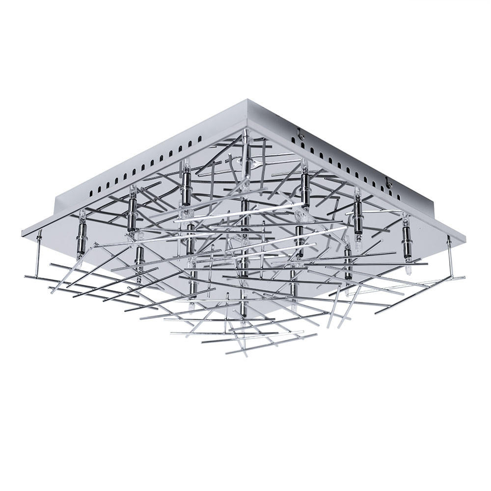 LED DECKENLEUCHTE Chrom Silber - Silberfarben, Metall (37/37/11cm)