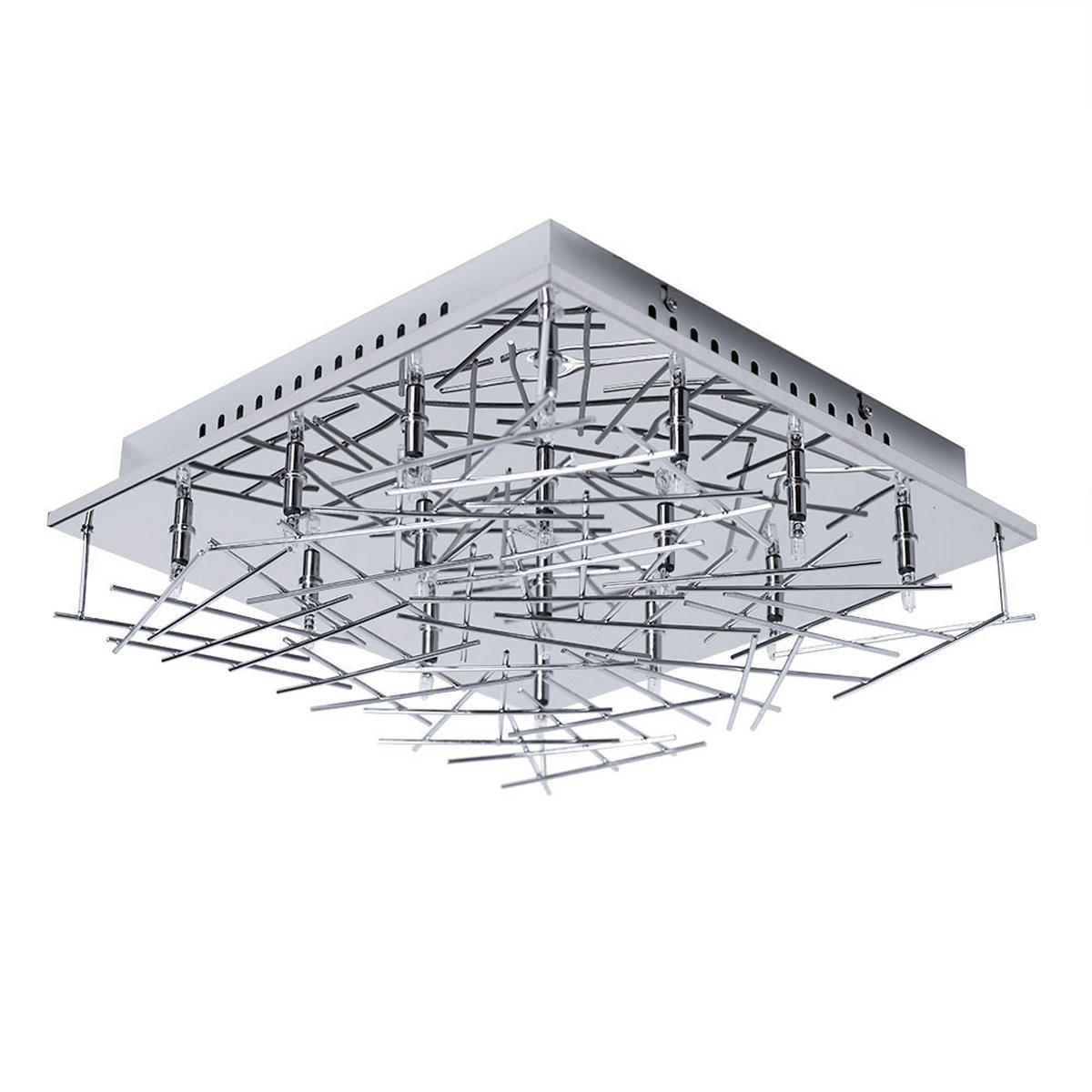 LED DECKENLEUCHTE Chrom Silber - Silberfarben, Metall (37/37/11cm)