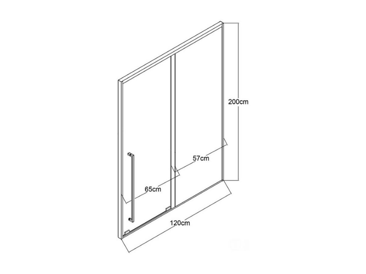 DUSCHSCHIEBETÜR - 120 x 200 cm - Gunmetal - COVINGTON - Grau, Glas (120/200cm) - Vente-Unique