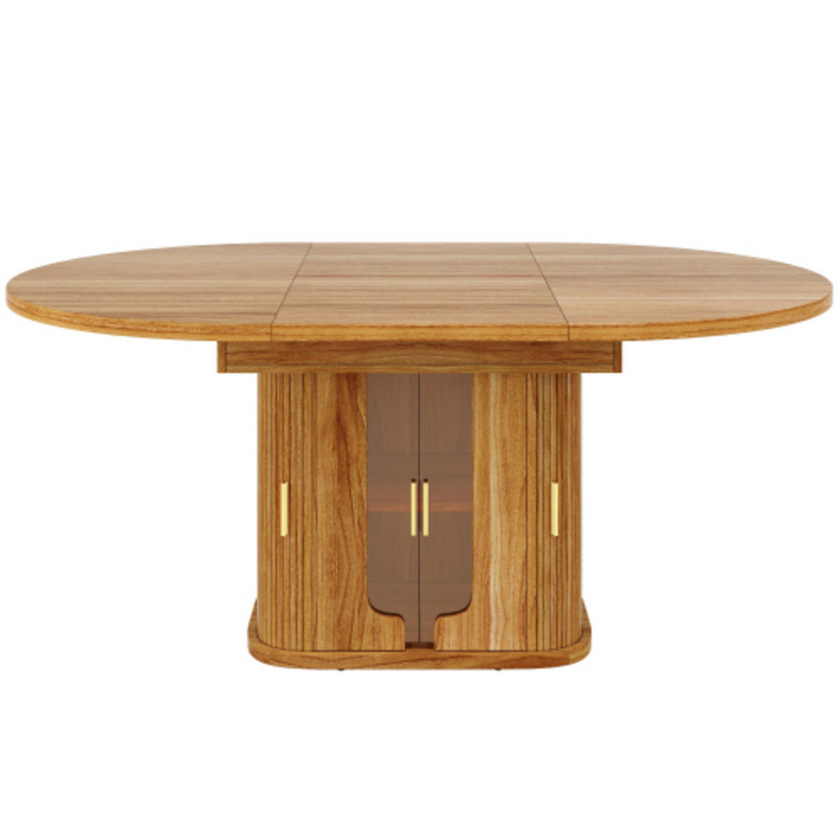 ESSTISCH Walnussoptik aus MDF mit Glas-Schubladenfronten 118–158 × 118 × 77 cm - Walnussfarben, Holzwerkstoff (158/118/77cm) - Luhomfu