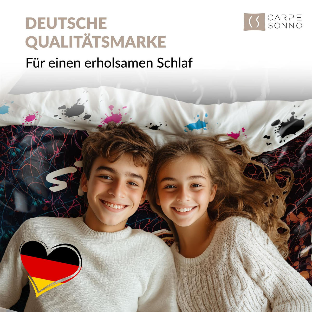 KINDERBETTWÄSCHE 135x200 cm Gamer Gamepad aus 100% Baumwolle - Leuchtet um Dunkeln - Schwarz, Textil (135/200cm) - Carpe Sonno
