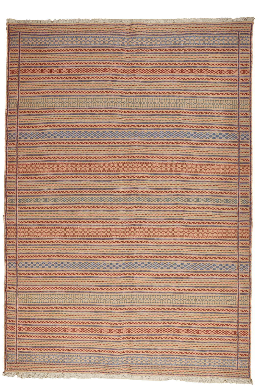 KELIM-TEPPICH handgewebt Kordi Beige 244/170 cm Schurwolle - Beige, Textil (170/244cm) - Looma