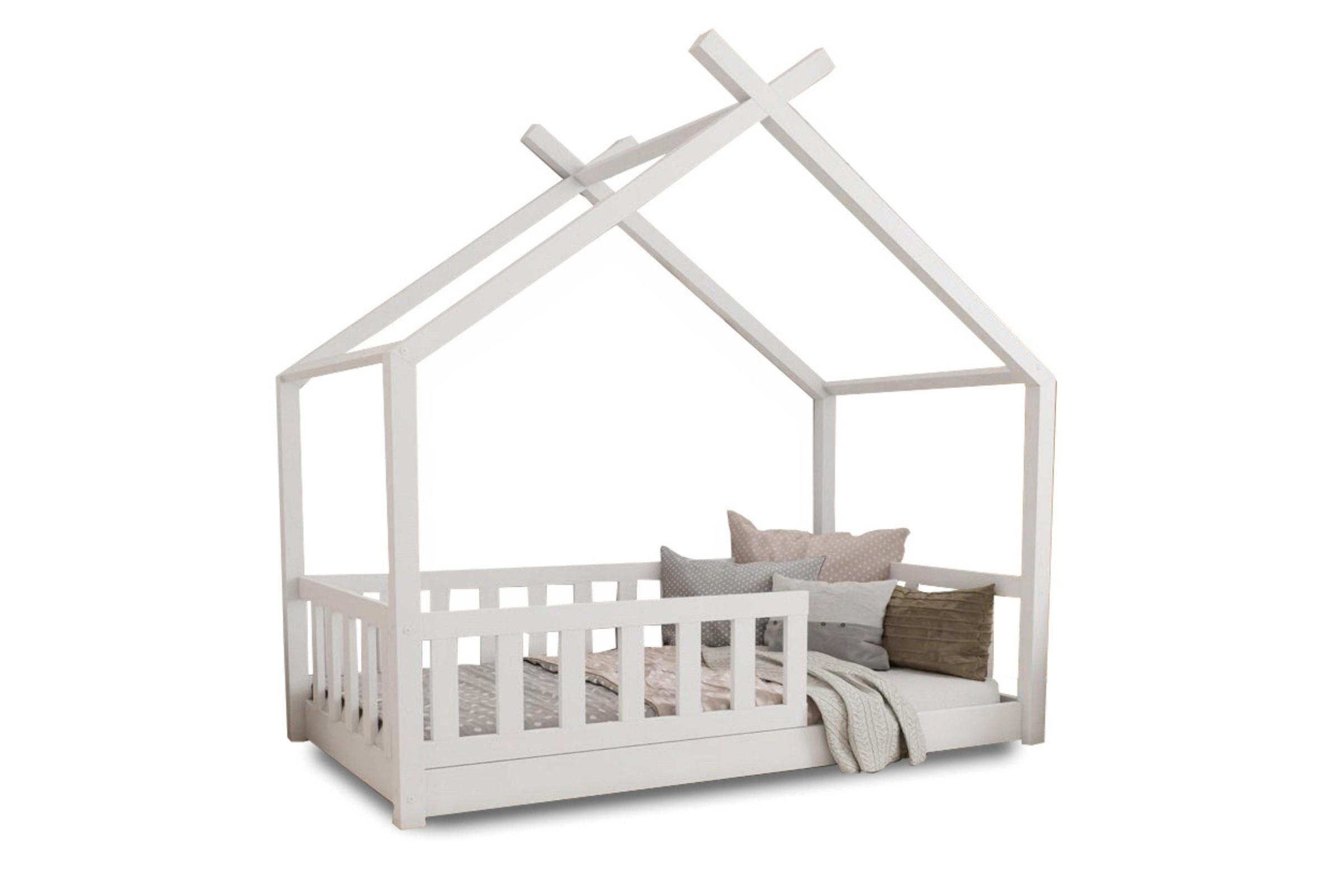 Deine Möbel 24 Hausbett Weiß 120x200 cm