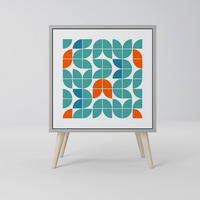 SIDEBOARD BE THE CHANGE, Grau, 57,5x42x77,5 cm, Schräge Buchenholzfüße - Buchefarben/Multicolor, Holzwerkstoff/Buchenholz (57.5/77.5/42cm) - SpaceRebels
