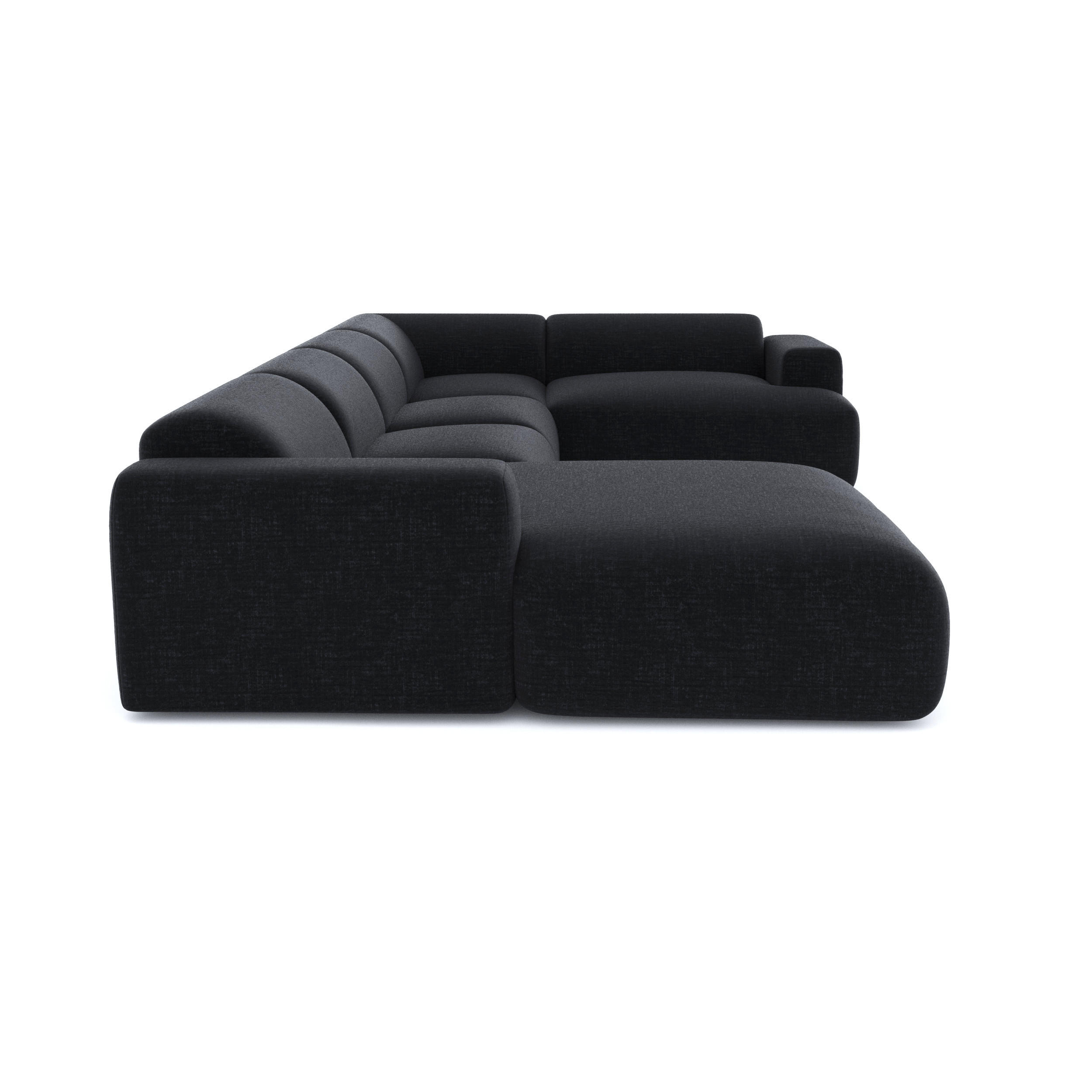 WOHNLANDSCHAFT Texturierter Samt Anthrazit 354cm - Dunkelgrau/Anthrazit, Textil (354/73/164cm) - Sia Home