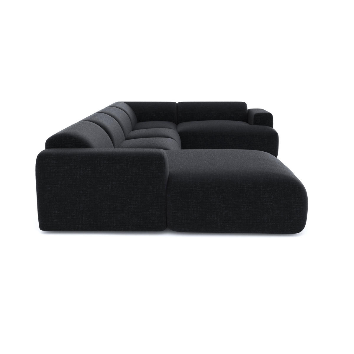 WOHNLANDSCHAFT Texturierter Samt Anthrazit 354cm - Dunkelgrau/Anthrazit, Textil (354/73/164cm) - Sia Home