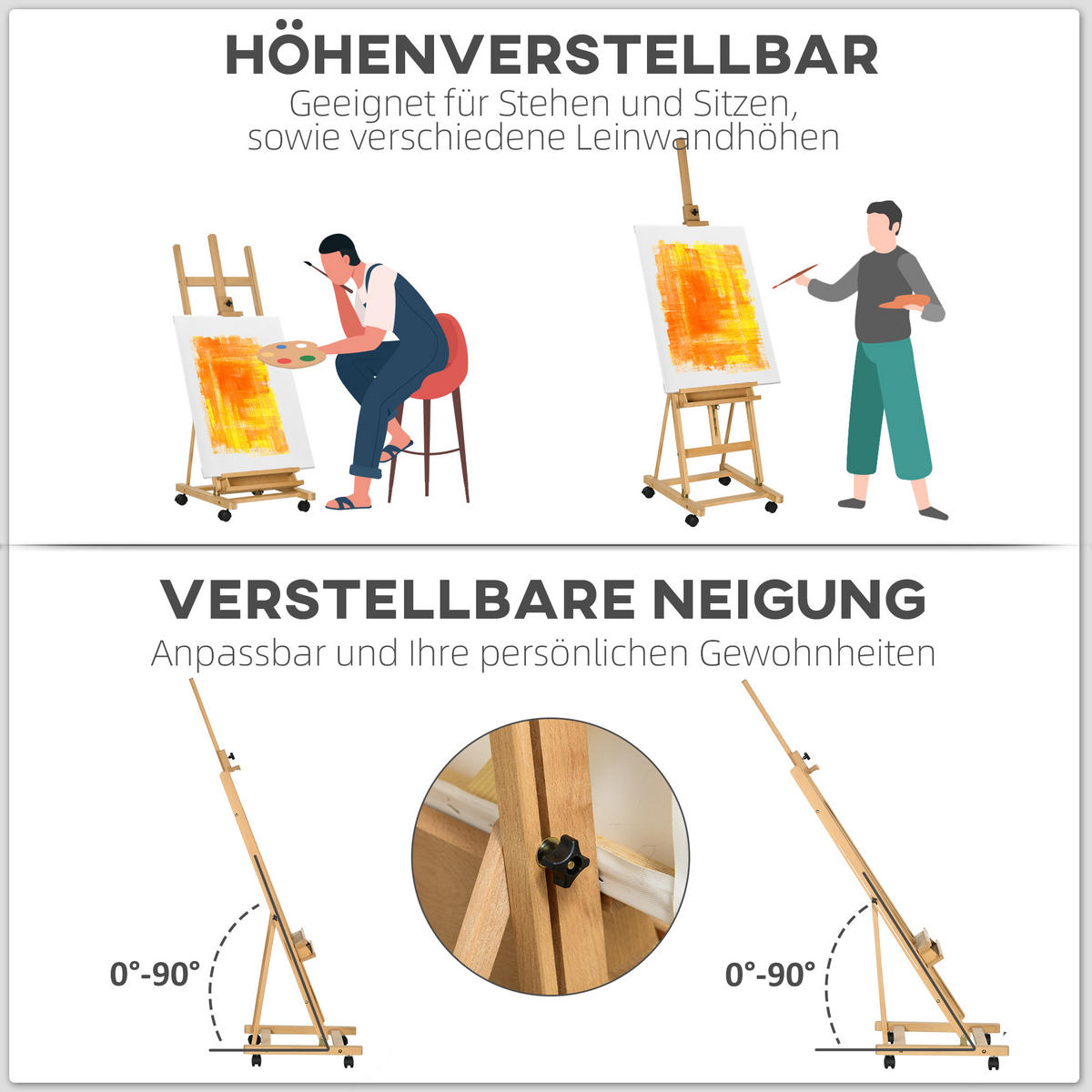 STAFFELEI Buchenholz Naturholz - Naturfarben, Holz - Vinsetto