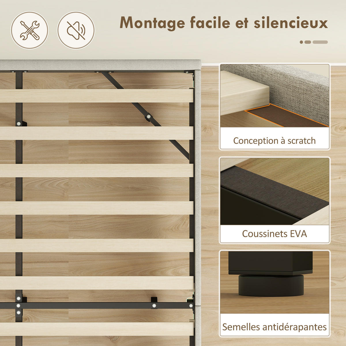 BETT 140x190 cm DE-14648 mit LED-Beleuchtung Beige - Beige, Textil (140/190cm) - ComfortXL