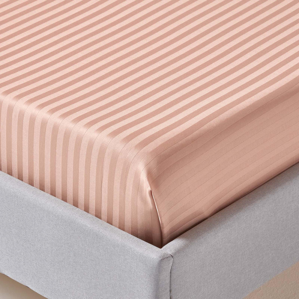 DAMAST-BETTLAKEN ohne Gummizug, 100% Ägyptische Baumwolle - Beige, Textil (180/290cm) - Homescapes