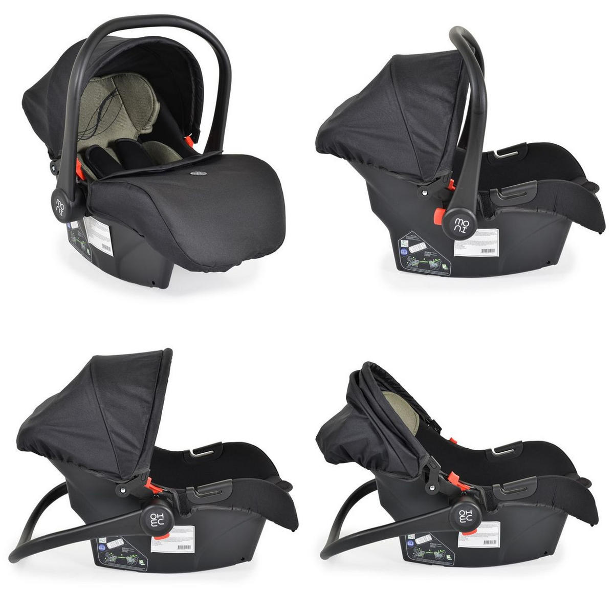 BABYSCHALE i-Size Multi (40 - 87cm) schwarz Gruppe 0+ Fußabdeckung Kopfstütze Gurt - Grün, Kunststoff (33/73/42cm) - Moni