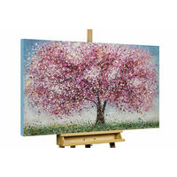 ÖLGEMÄLDE 120/80 cm - Blau/Pink, Holz/Textil (2.26/80cm) - KUNSTLOFT