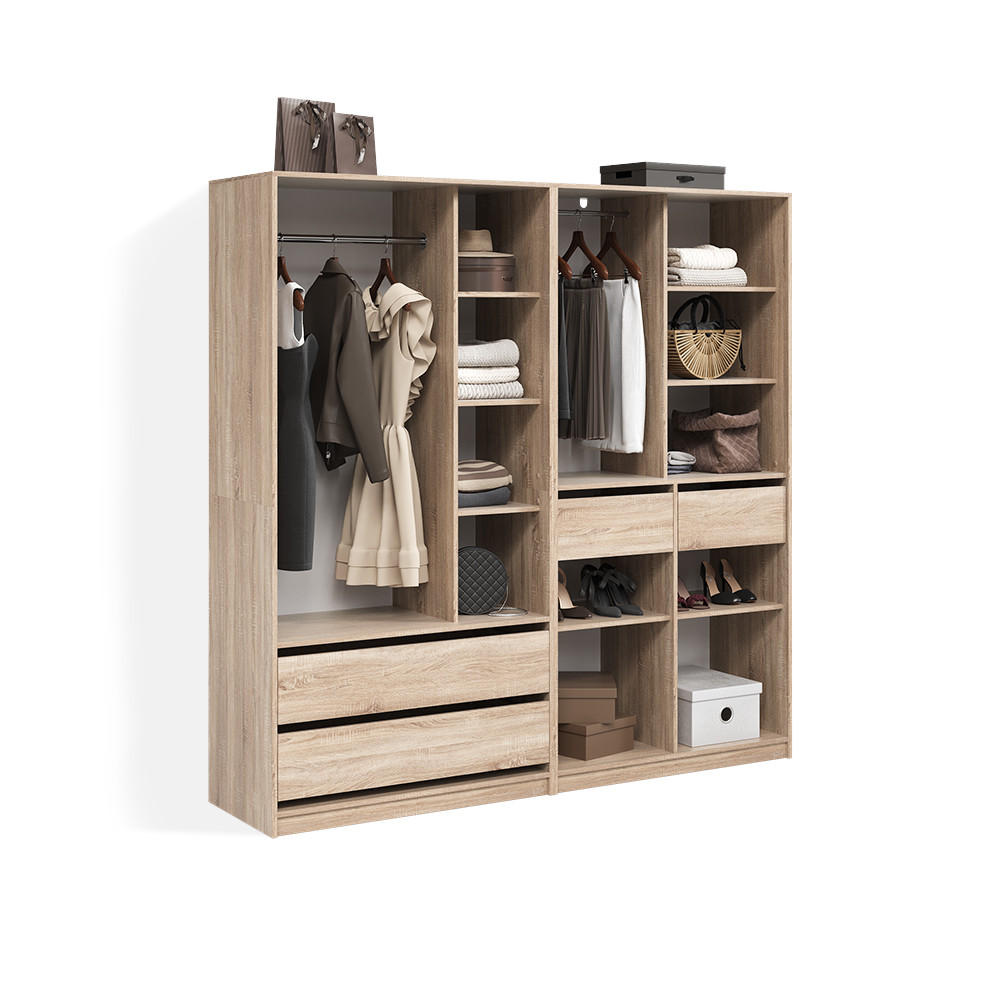 ŠATNÍ SKŘÍŇ Trento Sonoma Sada 2 kusů - Sonoma dub, kompozitní dřevo (100/200/50cm) - Livinity®