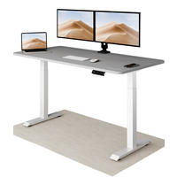 SCHREIBTISCH Elektrisch Höhenverstellbarer HomeOne 160x80cm Weiß/Grau mit Memory-Funktion, Anti-Kollisions Technologie - Weiß/Grau, Holzwerkstoff (80/160/72cm) - Desktronic