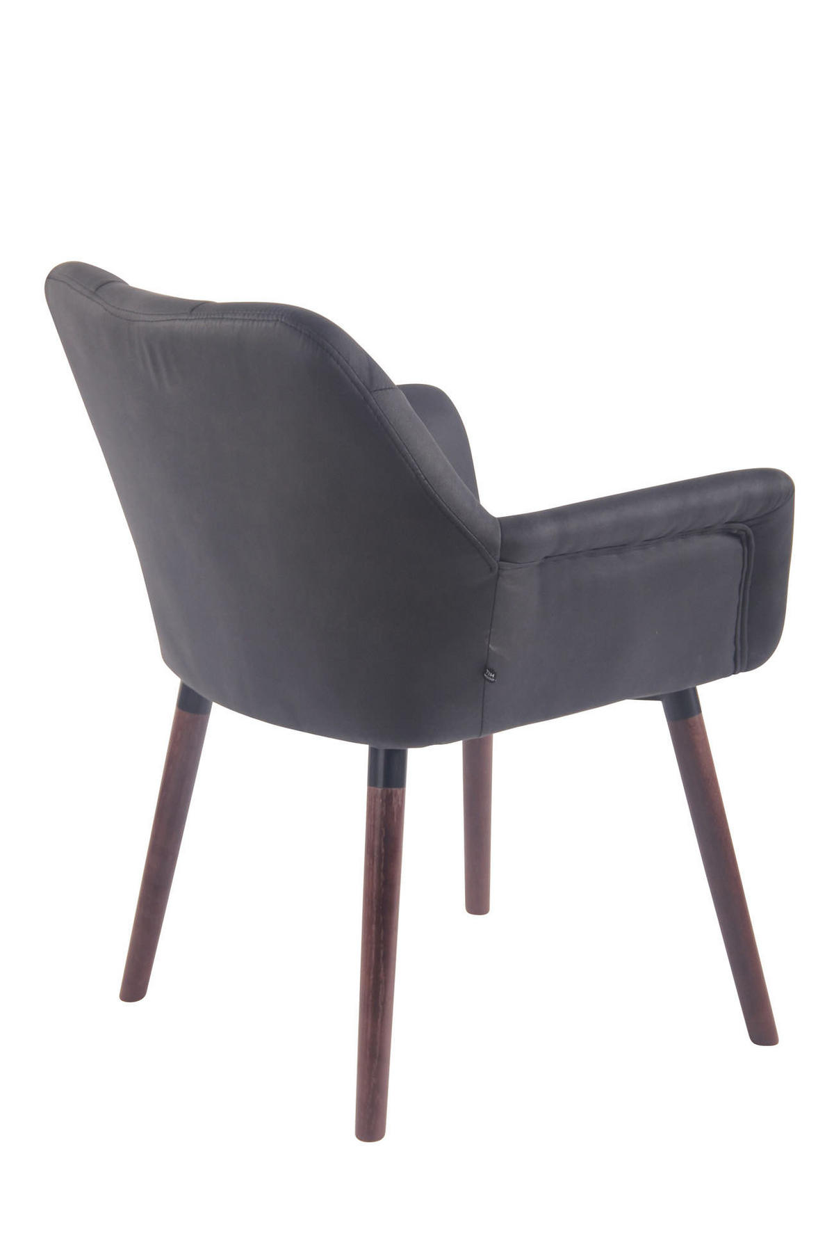 ARMLEHNENSTUHL Lederlook schwarz - Walnussfarben/Schwarz, Holz/Textil (67/83/60cm) - CLP