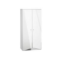KLEIDERSCHRANK Glamour weiß / weiß hochglanz 90 / 51 / 190cm - Weiß Hochglanz/Weiß, Glas/Holz (90/190/51cm) - Feldmann-Wohnen
