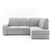 ECKSOFA VIBE L Rechts mit Schlaffunktion 129x205 Chenille Hellgrau - Hellgrau/Schwarz, Holz/Kunststoff (250/186cm) - Muffo