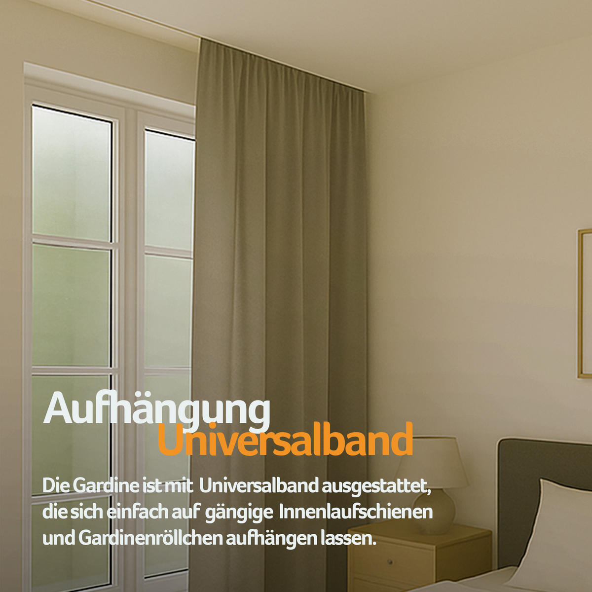 VORHANG Blickdicht ( 140x245cm ) mit Kräuselband / Universalband in Sandgrau - Taupe, Textil (140/245cm) - Bestlivings