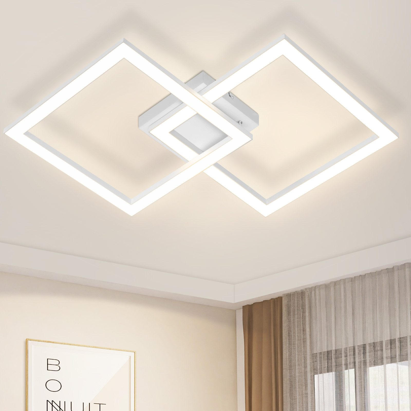 LED-DECKENLEUCHTE Mapes 46.1/46.1/5.8 cm - Weiß, Metall (46.1/46.1/5.8cm) - Nettlife