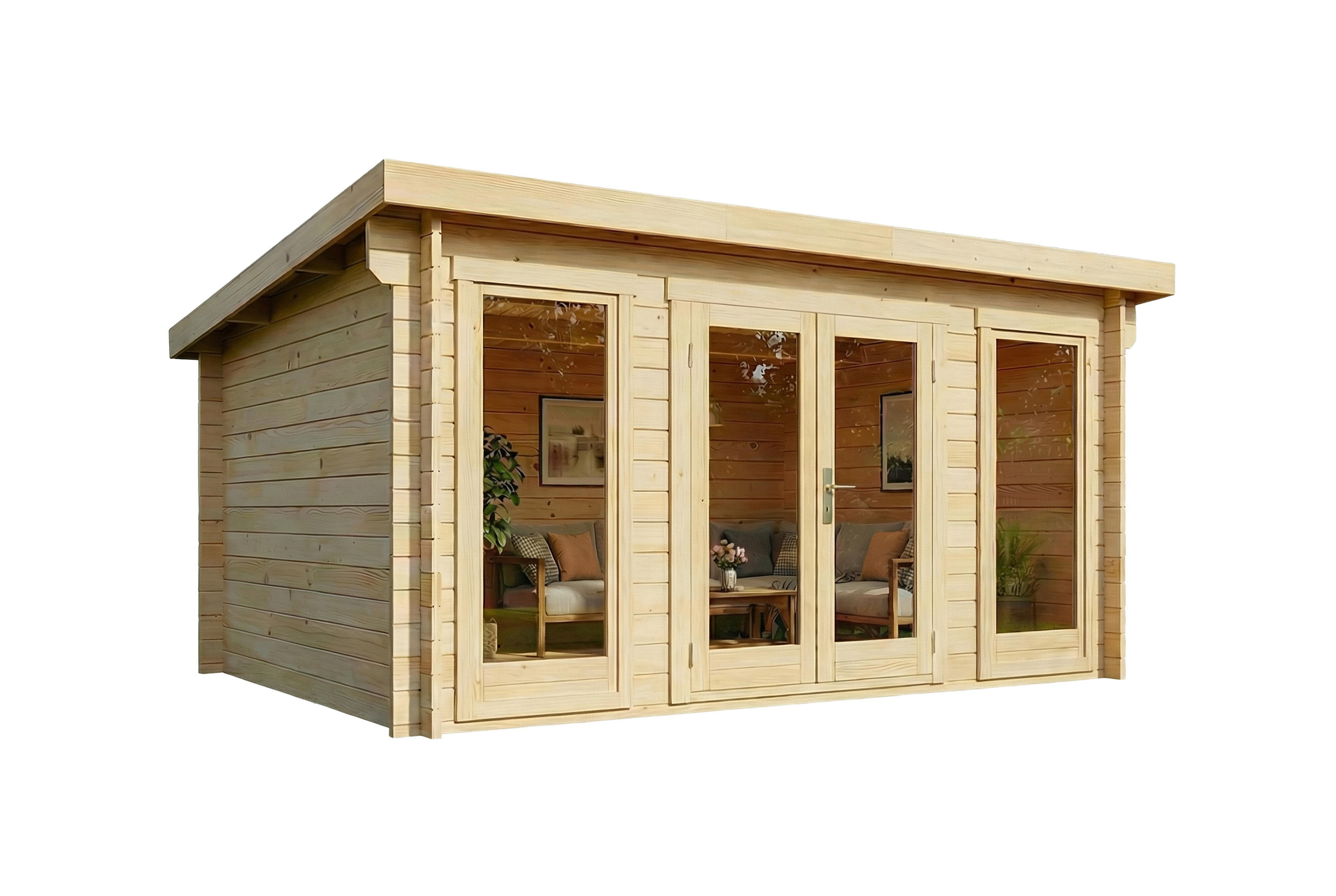 Alpholz Gartenhaus Natur 440x230x340 cm