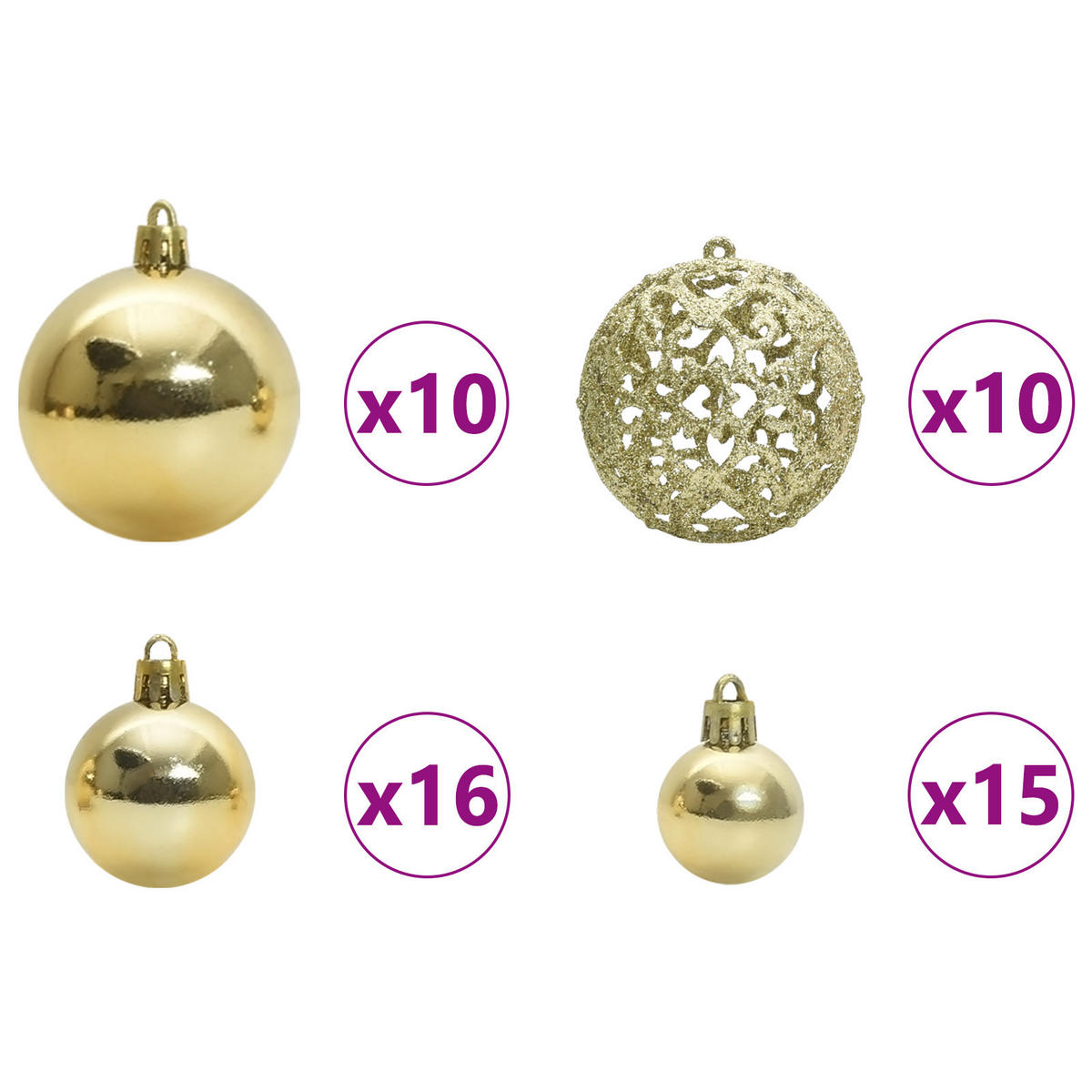 WEIHNACHTSBAUM Künstlicher 155/155/300 cm Grün PVC - Goldfarben/Grün, Kunststoff (300cm) - vidaXL