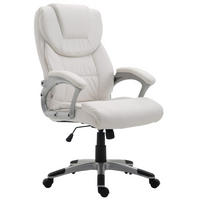 CHEFSESSEL Lederlook Weiß - Weiß/Grau, Kunststoff/Textil (65/109/73cm) - CLP