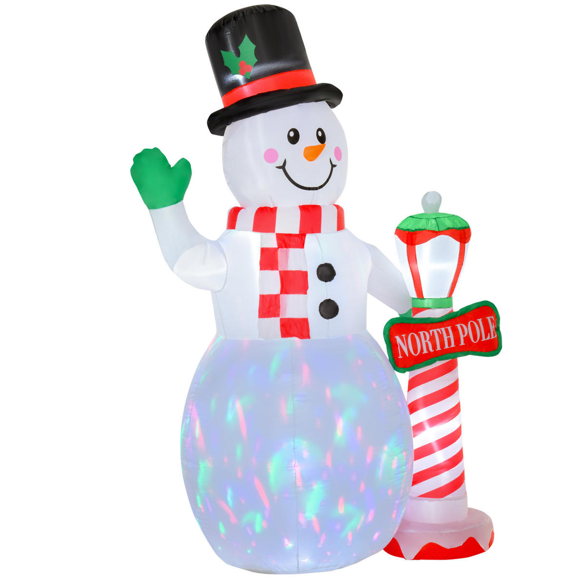 WEIHNACHTS-SCHNEEMANN Weiß 164.0/103.0/240.0cm - Weiß, Textil (103/240/164cm)