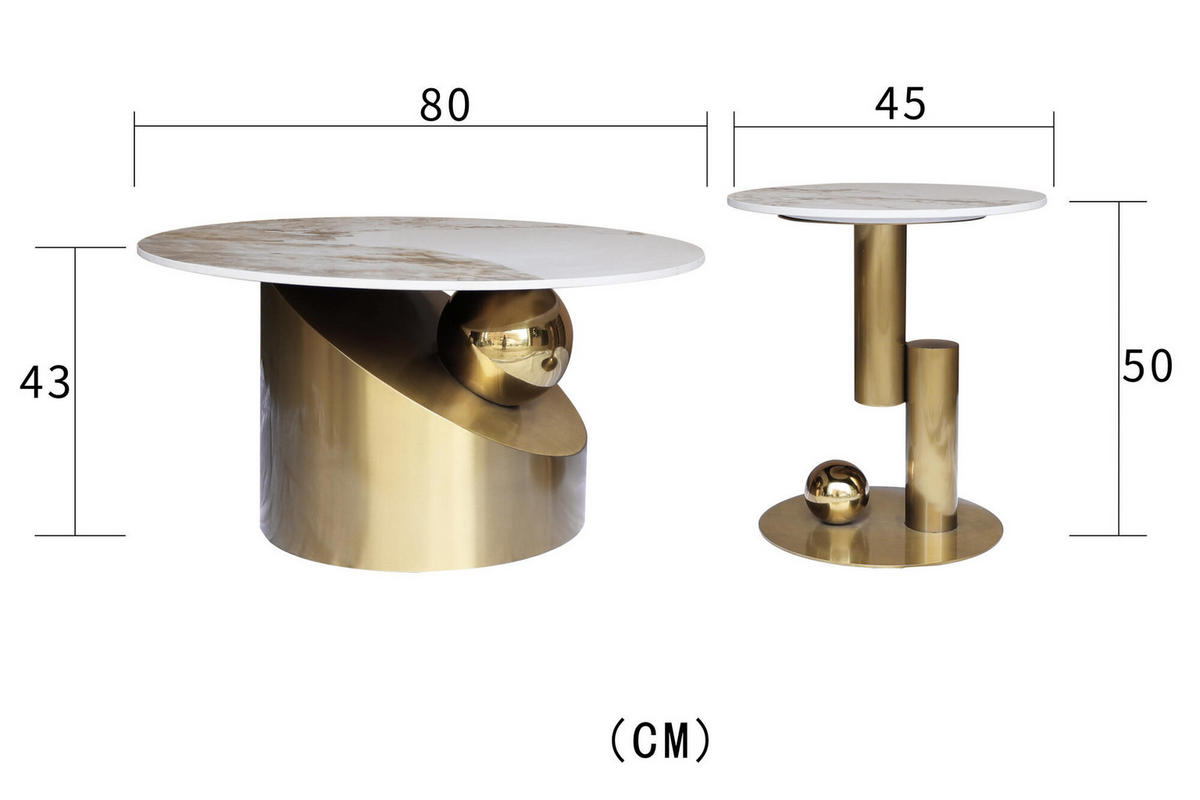 COUCHTISCH MODIG Weiß 80x80x50 cm - Weiß, Stein (80/80/50cm) - FURNLUX
