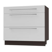 SCHUBLADENUNTERSCHRANK Kvantum D3A/90 90 / 50 / 82cm - Dunkelgrau/Weiß, Holz/Holzwerkstoff (90/82/50cm) - Feldmann-Wohnen