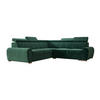 ECKSOFA APOLLO,mit Schlaffunktion und Bettkasten, Farbe: Grün, Velourstoff, Ottomane Links - Grün, Textil (255/255cm) - O-Sofa