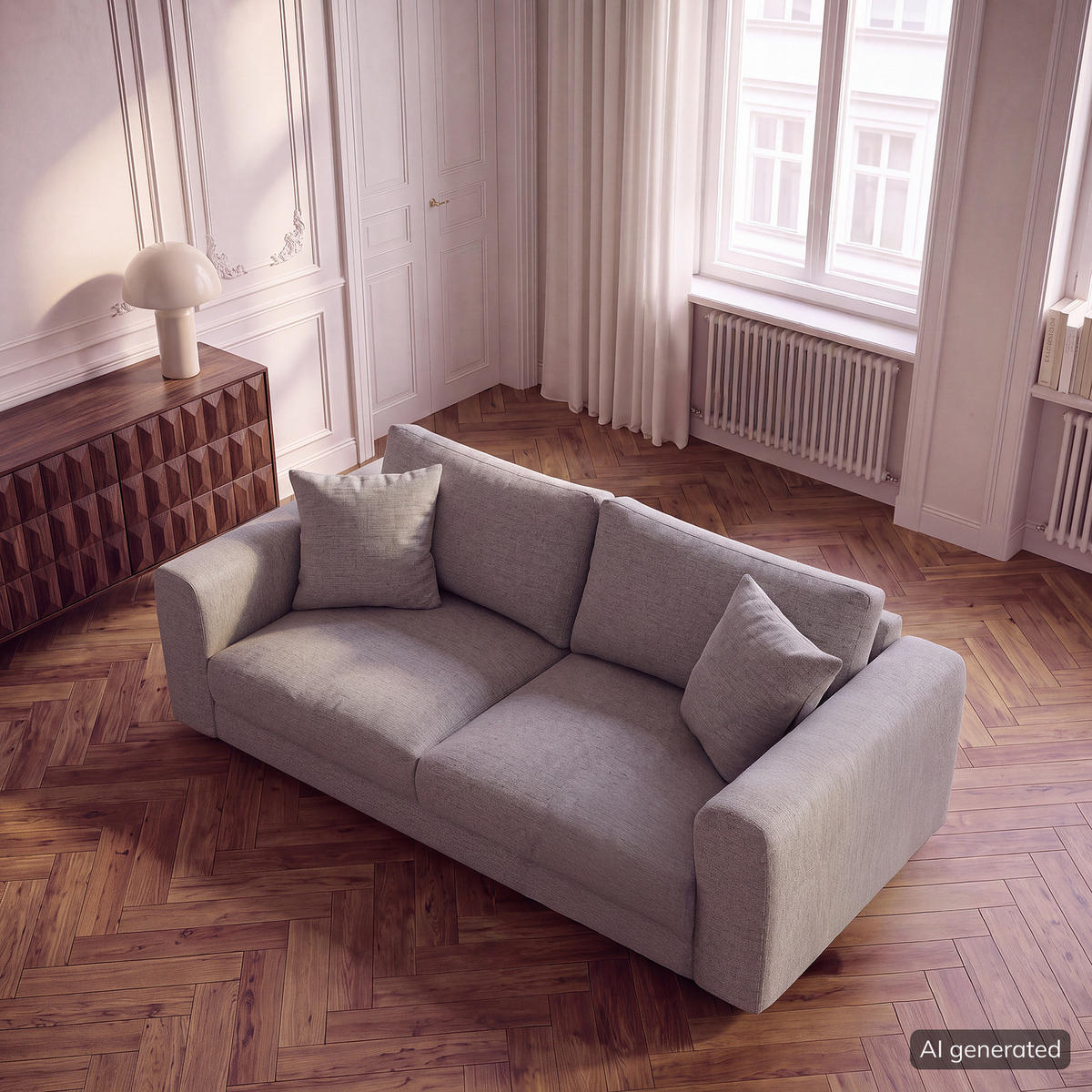 2,5-SITZER SOFA - Schwarz/Hellblau, Holz/Kunststoff (182/79/106cm) - home24