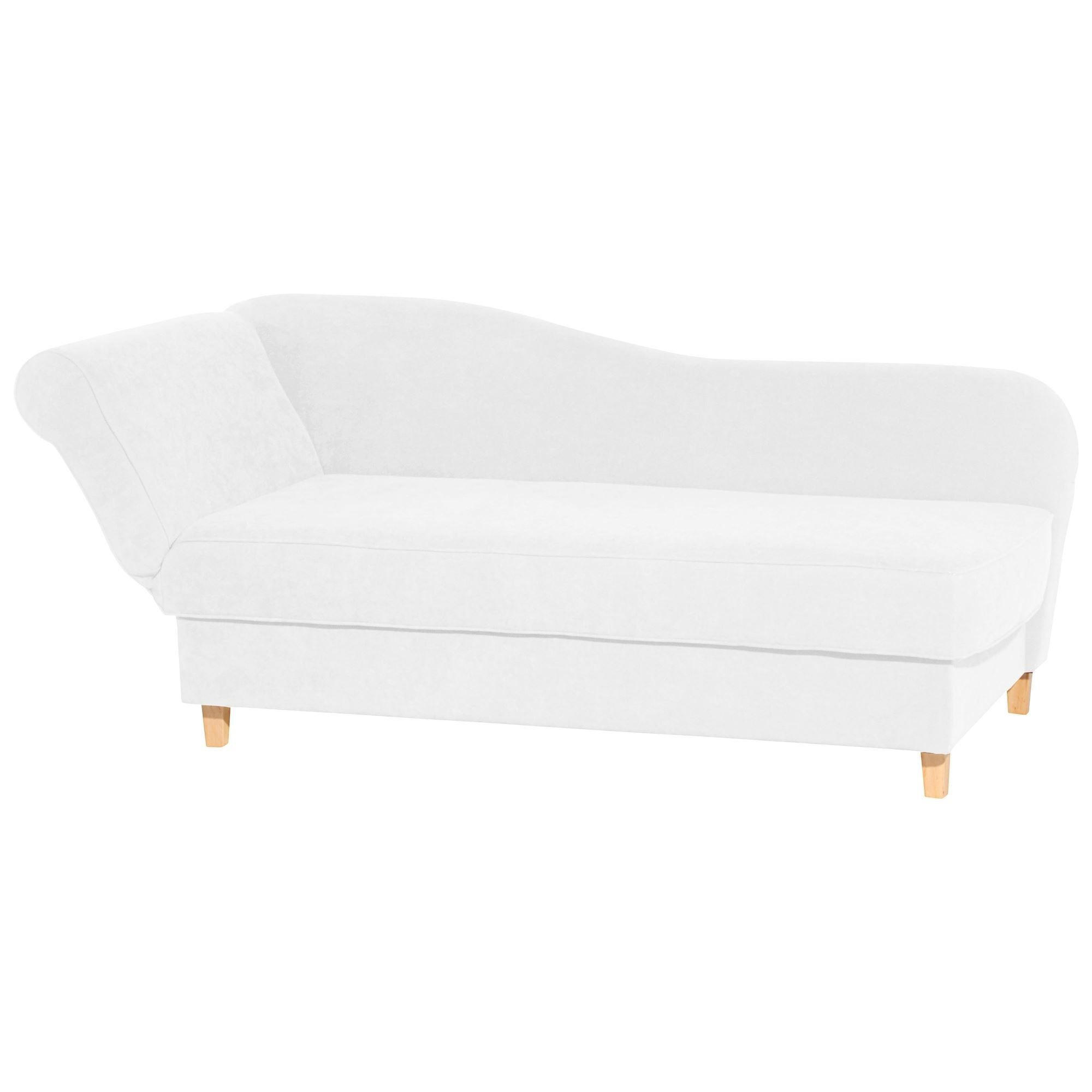 RECAMIERE mit Armteil links klappbar Katia Bezug Veloursstoff Buche natur / creme - Weiß, Kunststoff (190/82/88cm) - 58aufmkessel