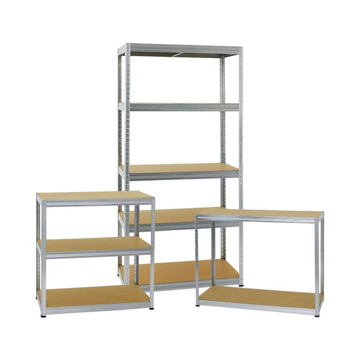 SCHWERLASTREGAL Slim Elephant S 2er-Set mit 2x 180x90x45 cm 5 Ebenen Fachlast 350 kg Verzinkt - Silberfarben, Metall (180/180/45cm) - PROREGAL