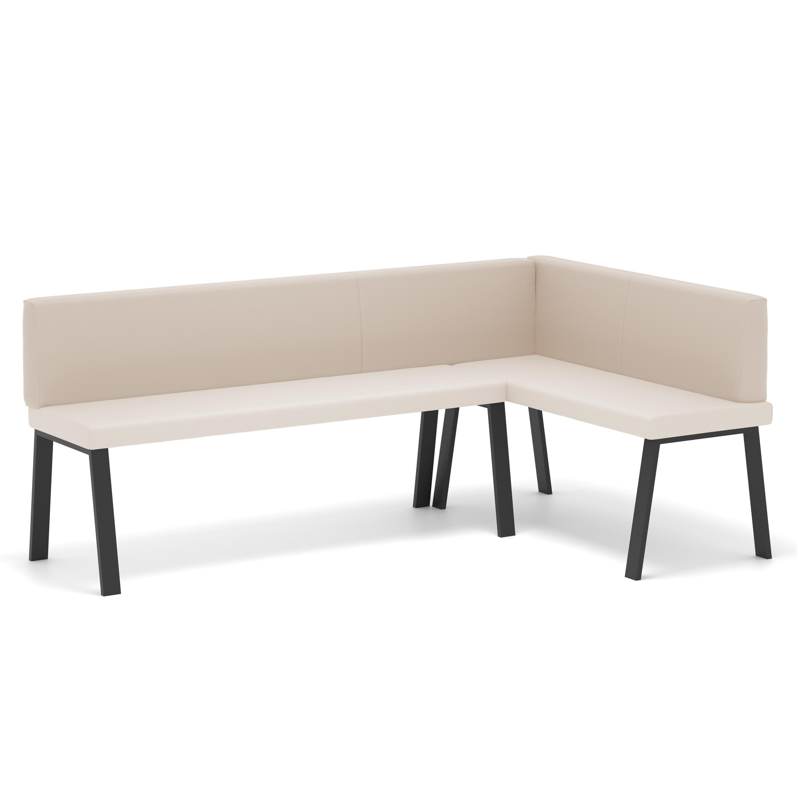 ECKBANK rechts MONO Y Kunstleder glatt, 142/196 cm Beige - Beige, Kunststoff/Textil (142/196cm) - Idohome
