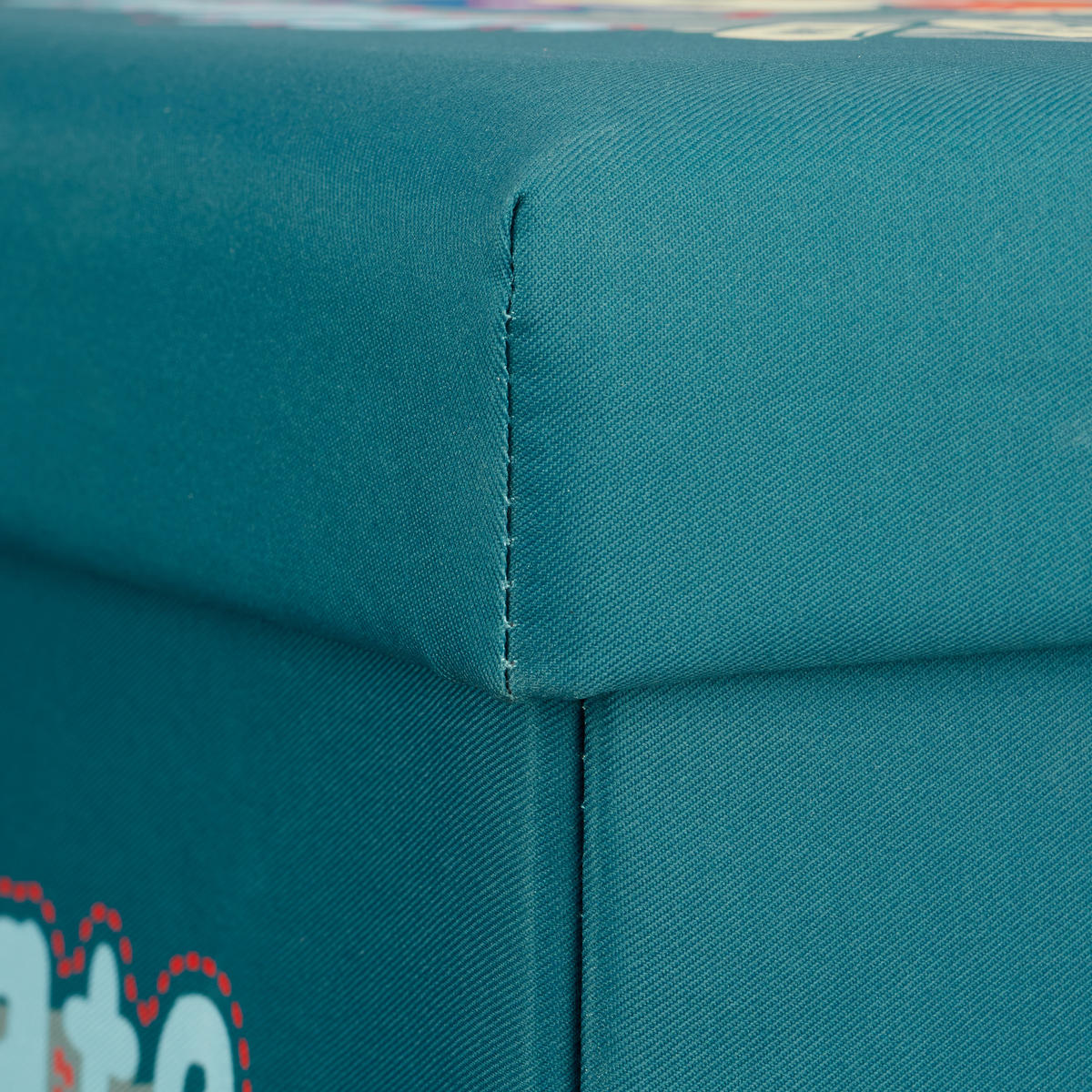 SITZHOCKER Kinder - Dunkelgrün, Holzwerkstoff/Textil (38/38/38cm) - Relaxdays